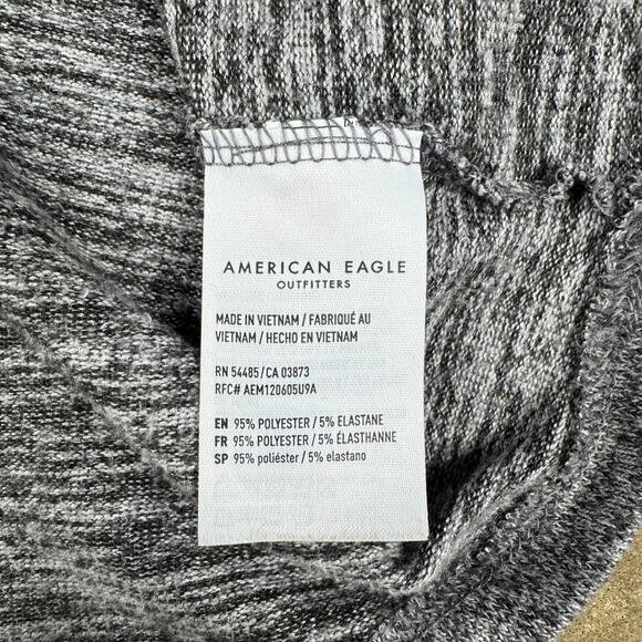 American Eagle Soft & Sexy Plush V‑neck Sweater‎ Gray Women’s Small - Picture 6 of 10
